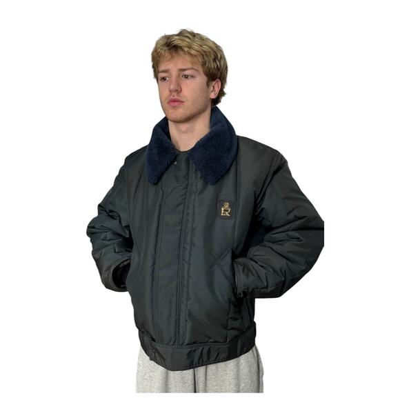 Vintage Refrigiwear navy jacket faux fur collar size XL style 56 - Picture 16 of 16